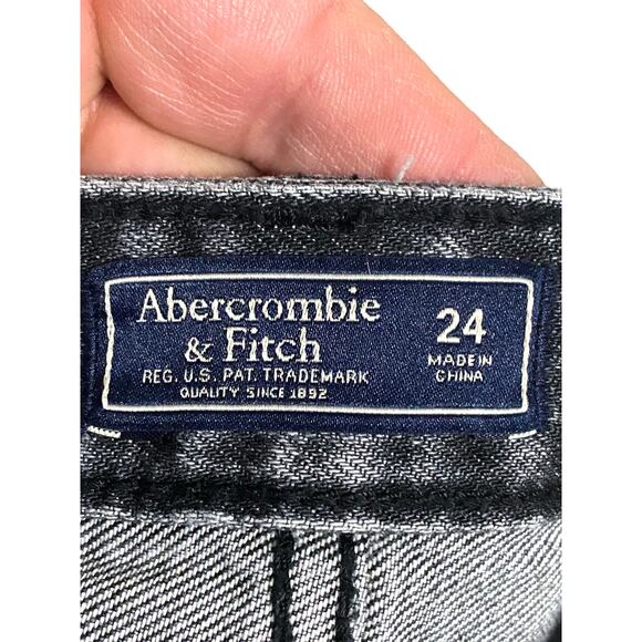 Abercrombie Denim Jean Skirt 24 Fairy Grunge Floral Whimsigoth Distressed Boho - Picture 7 of 9